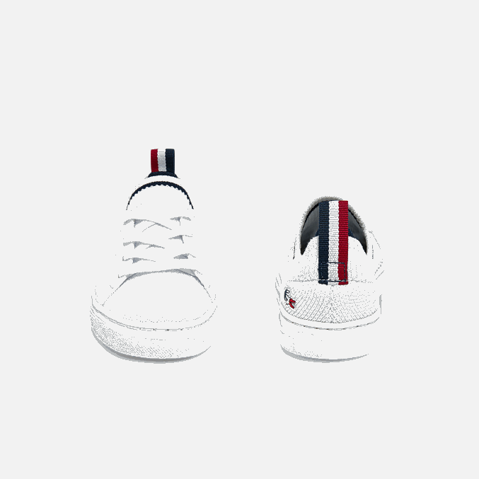 blanco/azul marino y rojo 407 VVL0A2994 infantes Lacoste tenis la piquee textil tricolor