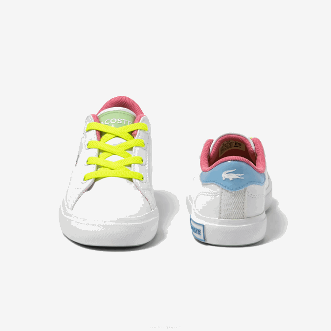 blanco/verde 082 VVL0A2931 infantes Lacoste tenis powercourt sintéticos color pop