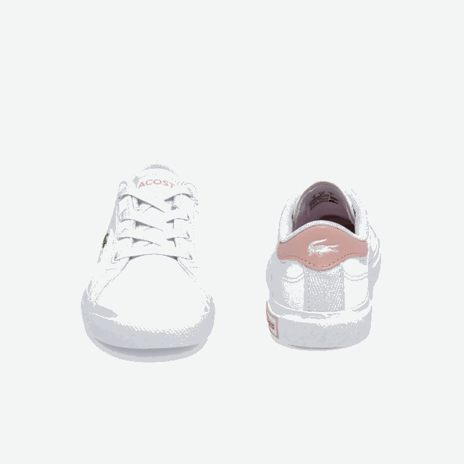 blanco y rosa claro 1y9 VVL0A2936 infantes Lacoste tenis sintéticos powercourt