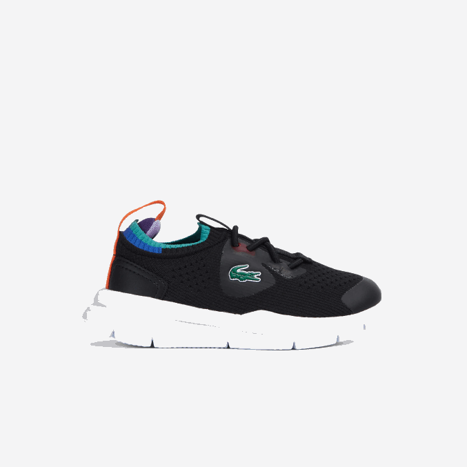 negro azul 011 VVL0A2981 infantes Lacoste tenis run spin knit textil color contraste