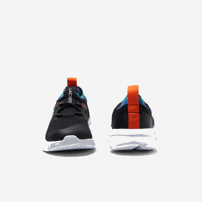 negro azul 011 VVL0A2981 infantes Lacoste tenis run spin knit textil color contraste