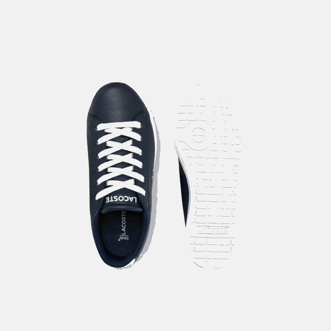 azul marino y blanco 092 VVL0A3256 niños Lacoste zapatillas carnaby sintéticas en contraste de color