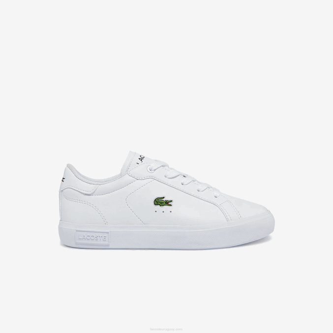 blanco 21g VVL0A3067 niños Lacoste tenis sintéticos powercourt