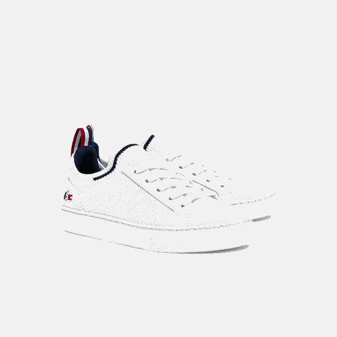 blanco/azul marino y rojo 407 VVL0A3304 niños Lacoste tenis la piquee textil tricolor