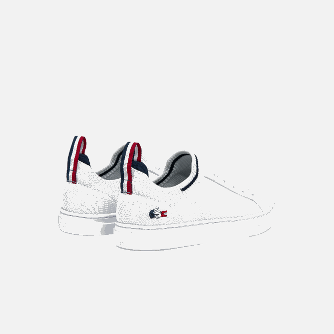 blanco/azul marino y rojo 407 VVL0A3304 niños Lacoste tenis la piquee textil tricolor