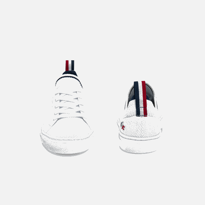 blanco/azul marino y rojo 407 VVL0A3304 niños Lacoste tenis la piquee textil tricolor