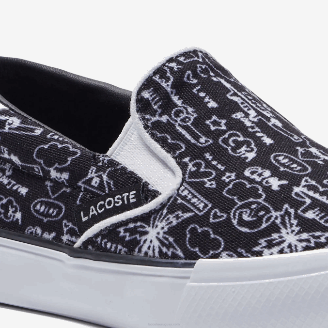 blanco y negro 312 VVL0A2968 infantes Lacoste saltar servir textil sin cordones