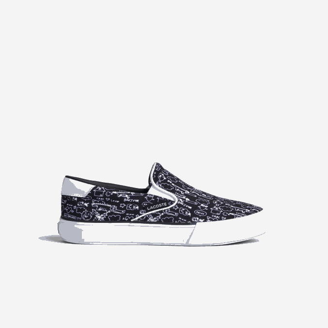 blanco y negro 312 VVL0A3234 niños Lacoste saltar servir textil sin cordones