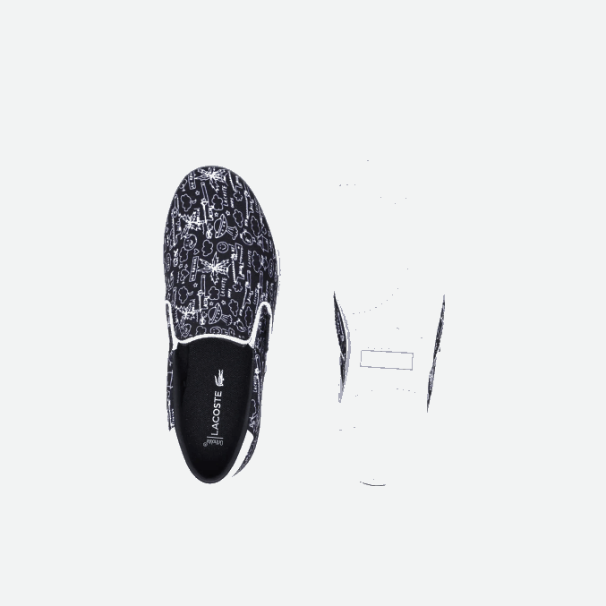 blanco y negro 312 VVL0A3234 niños Lacoste saltar servir textil sin cordones