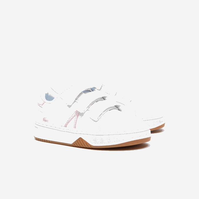 blanco y rosa b53 VVL0A2977 infantes Lacoste zapatillas l001 sintéticas