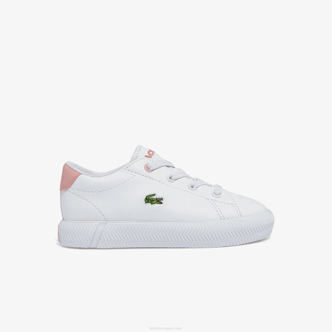 blanco y rosa claro 1y9 VVL0A2970 infantes Lacoste zapatillas deportivas