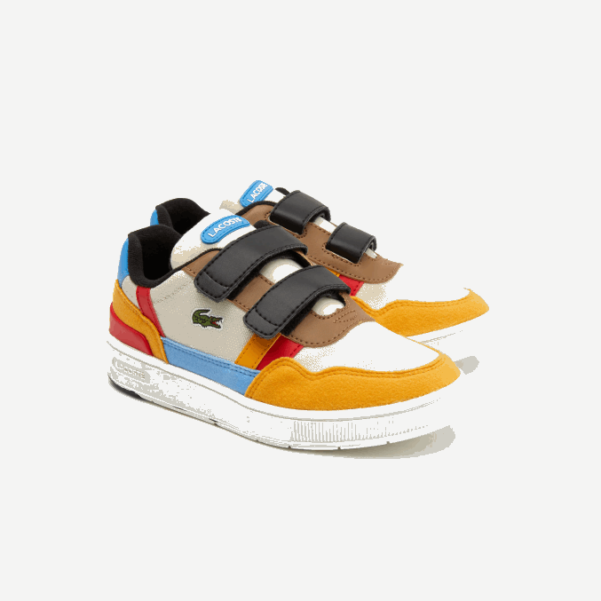 blanquecino y amarillo ht3 VVL0A3303 niños Lacoste zapatos al aire libre sintéticos de invierno t-clip