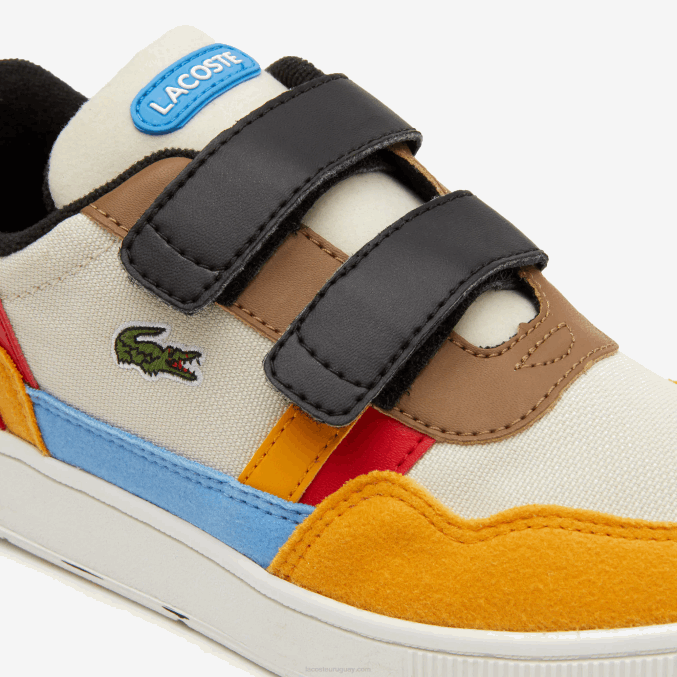 blanquecino y amarillo ht3 VVL0A3303 niños Lacoste zapatos al aire libre sintéticos de invierno t-clip