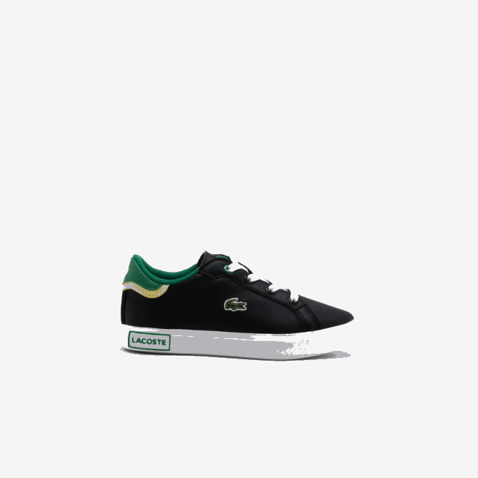 negro y verde 1b4 VVL0A2978 infantes Lacoste tenis sintéticos powercourt