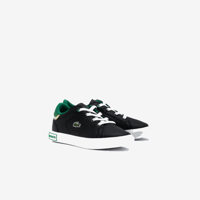 negro y verde 1b4 VVL0A2978 infantes Lacoste tenis sintéticos powercourt