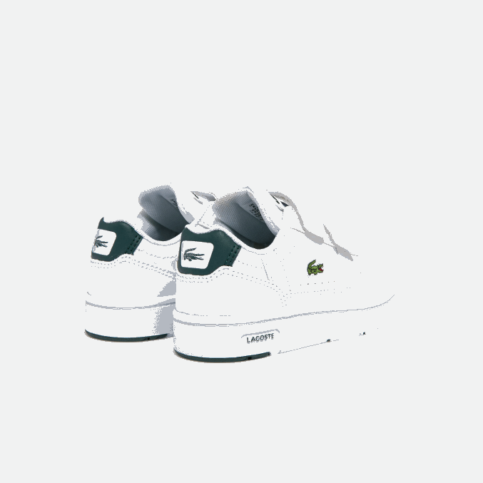 blanco y verde oscuro 1r5 VVL0A2942 infantes Lacoste tenis sintéticos con clip en T