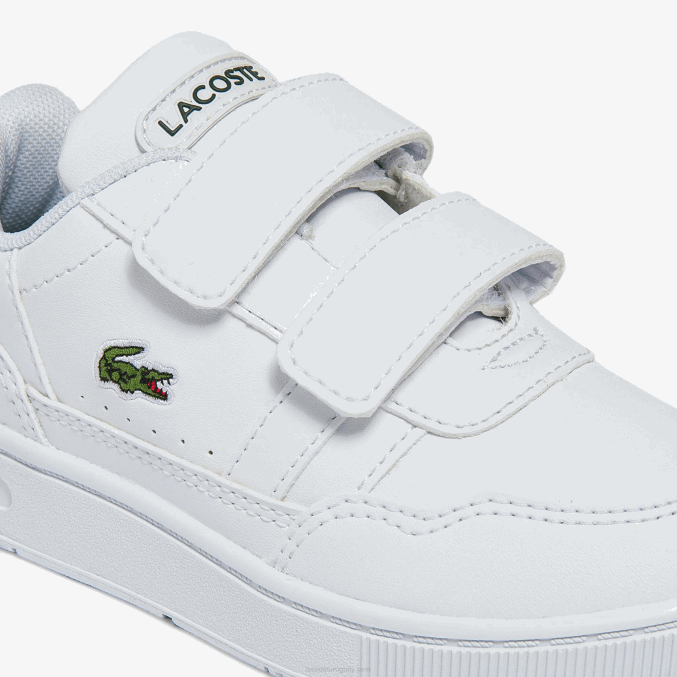 blanco y verde oscuro 1r5 VVL0A2942 infantes Lacoste tenis sintéticos con clip en T