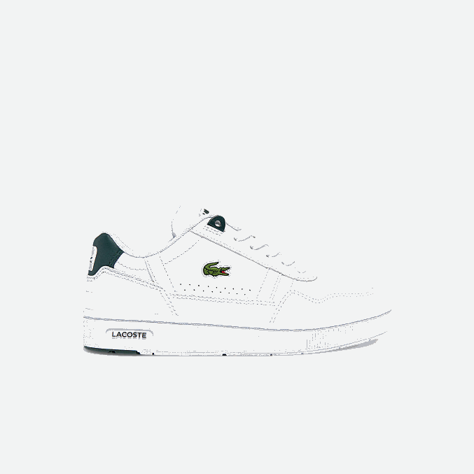blanco y verde oscuro 1r5 VVL0A3115 niños Lacoste tenis sintéticos con clip en T