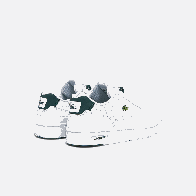 blanco y verde oscuro 1r5 VVL0A3115 niños Lacoste tenis sintéticos con clip en T