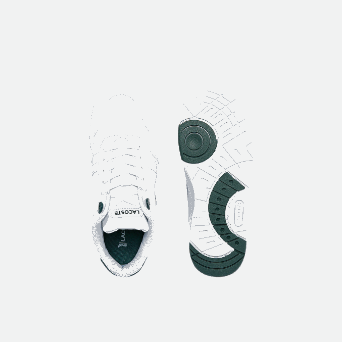 blanco y verde oscuro 1r5 VVL0A3115 niños Lacoste tenis sintéticos con clip en T